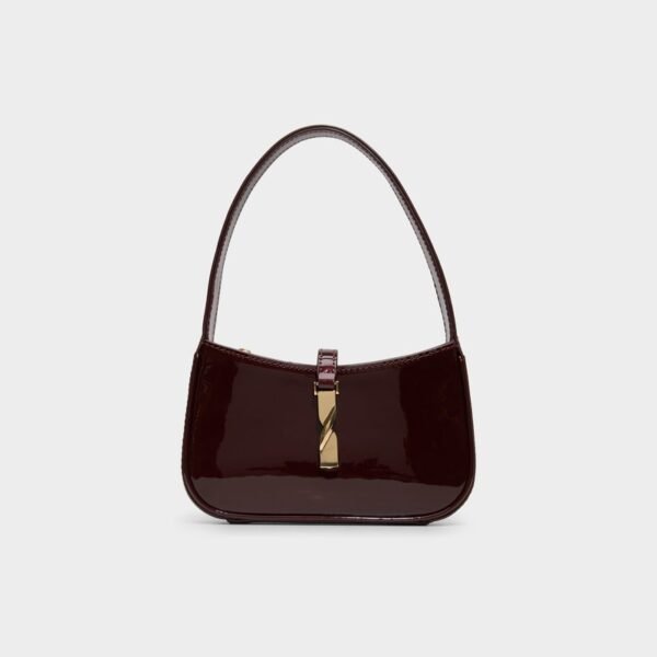 Glossy Chocolate Brown Shoulder Bag